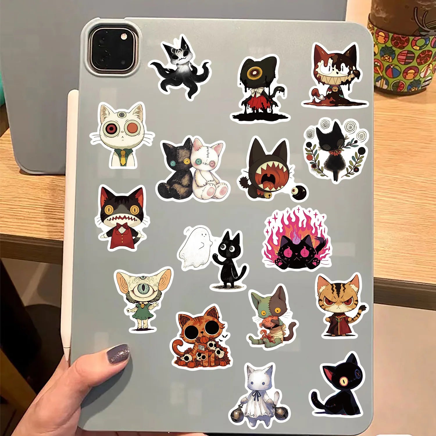 50/100PCS Gothic Weird Cat Graffiti Stickers Decorative Guitar Notebook Luggage DIY Waterproof Stationery Stickers