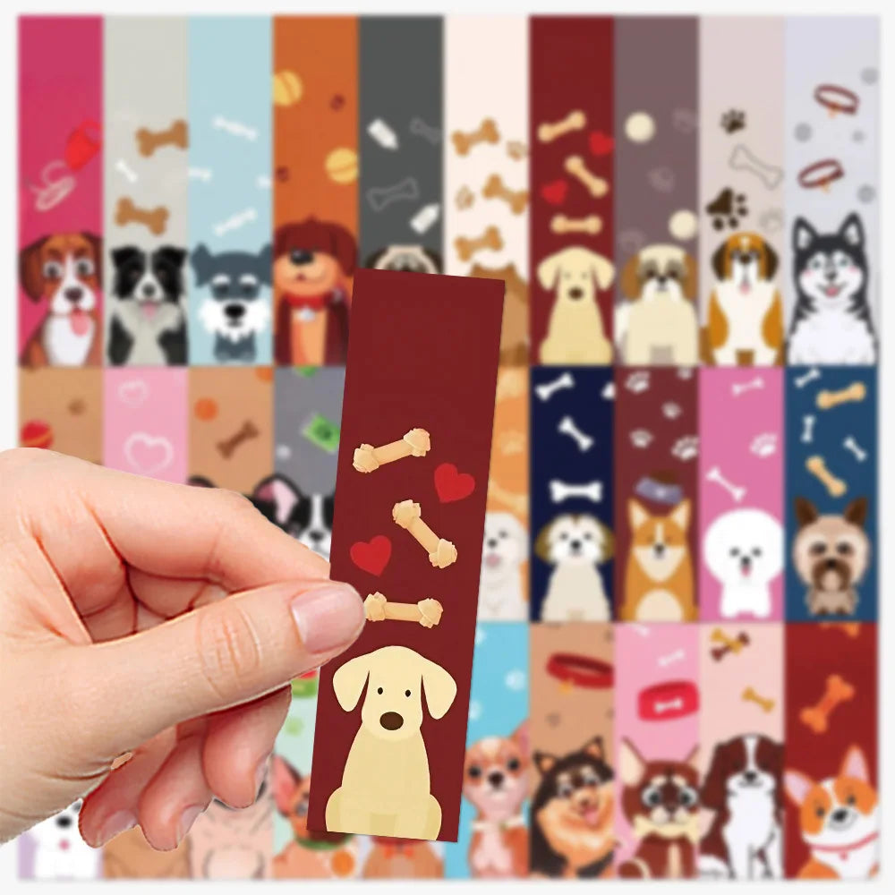 30PCS Cartoon Dog Bookmarks Decoration Reading Page Book Annotations Students Use Creative Gifts to Mark Cards