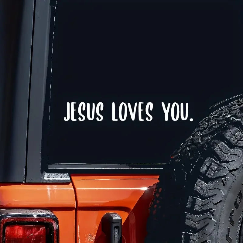 Jesus Loves You Decal Vinyl Sticker Auto Car Truck Wall Laptop | White