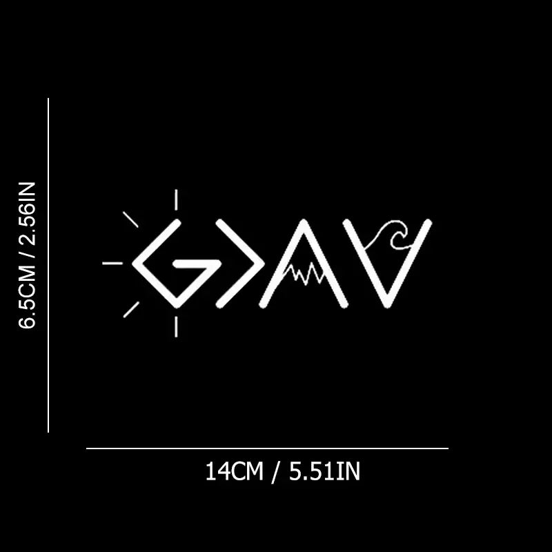 God Is Greater Than The Highs And Lows Religious Car Stickers For Motorcycle Vehicle Paint Window Toolbox Guitar Scooter Decals