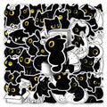 50/100PCS Cartoon Black Cat Daily Stickers Cartoon Cute Hand drawn Animal Creative Water Cup Ohone Stickers
