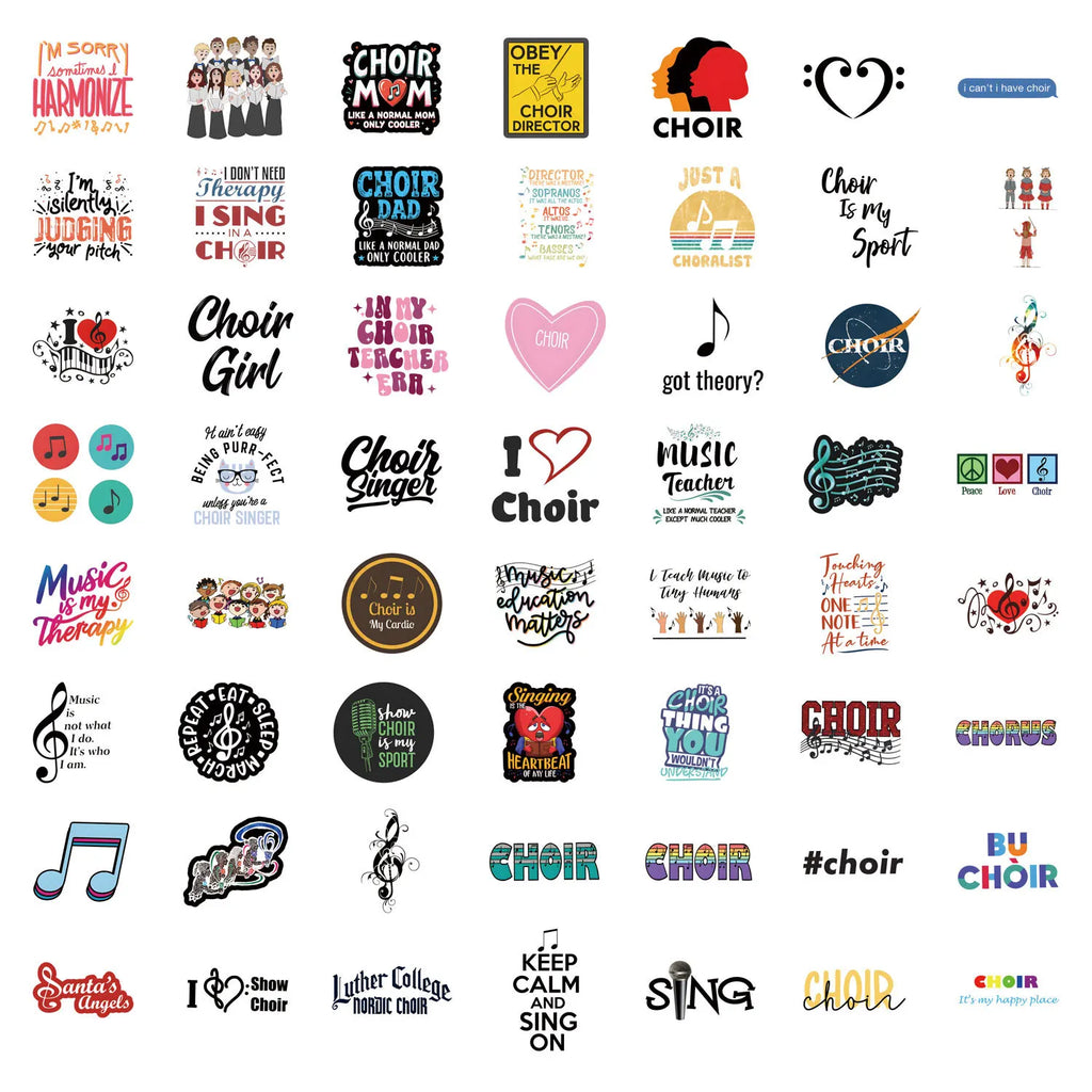 55/110PCS Cartoon Choru Personality Creative Graffiti Sticker Car Luggage Water Cup Stickers