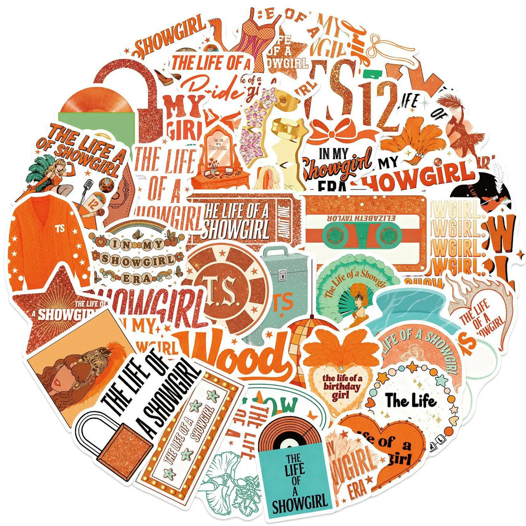 50/100PCS Cartoon Showgirl Doodle Stickers, Fashion Decals for Guitar Notebook Stationery School Supplies DIY Decor
