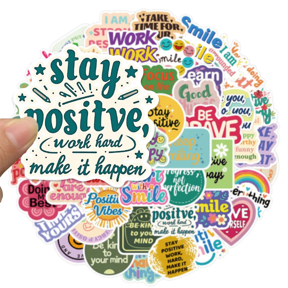 50PCS Positive Positive Stickers Harajuku Kawaii Skateboard Graffiti Stickers DIY Notebook Phone Case Manual Decorative Stickers