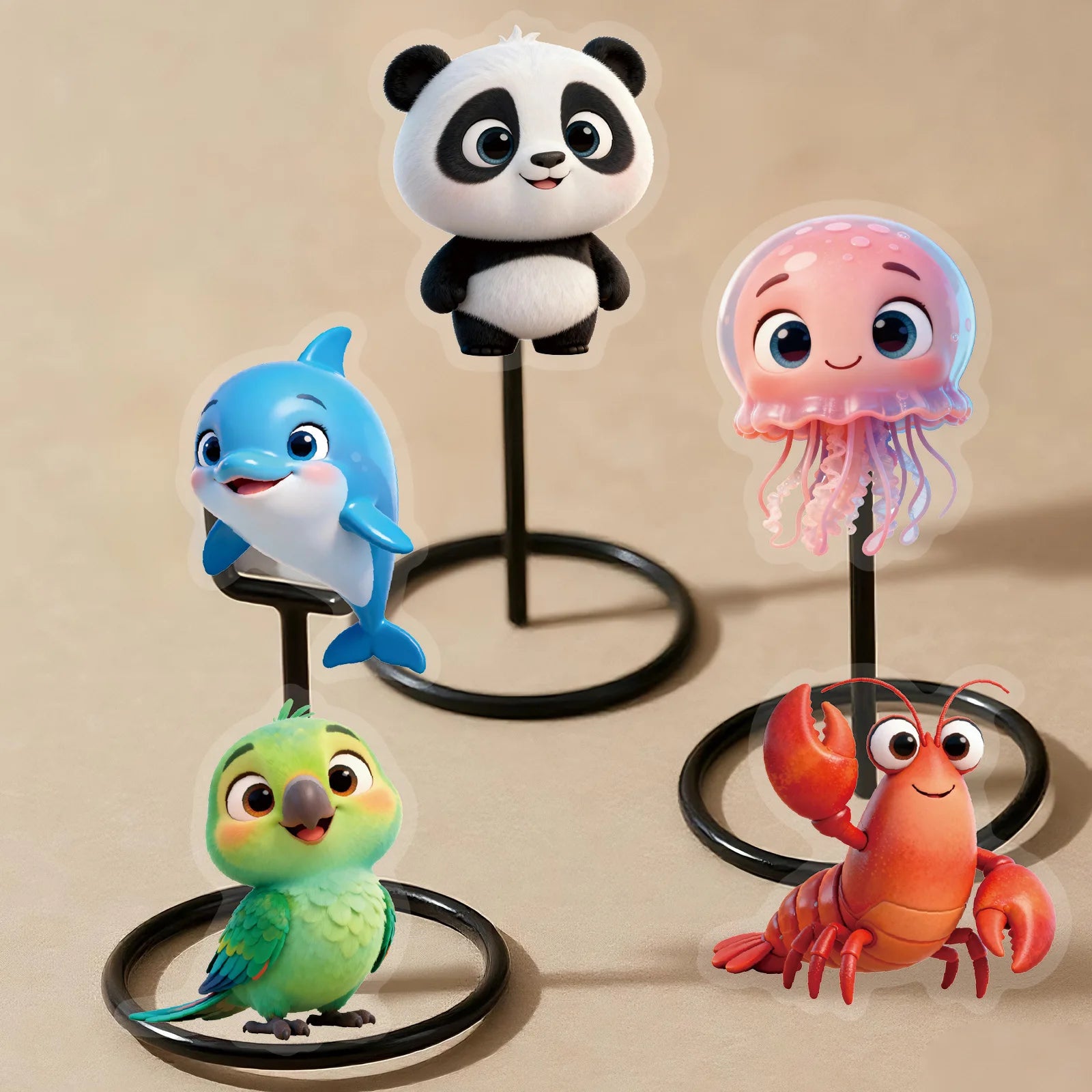 56/112 Pcs Cute Cartoon Animal PET Clear Stickers for Stationery Box Water Bottle Helmet Bicycle Car on-repeating Waterproof