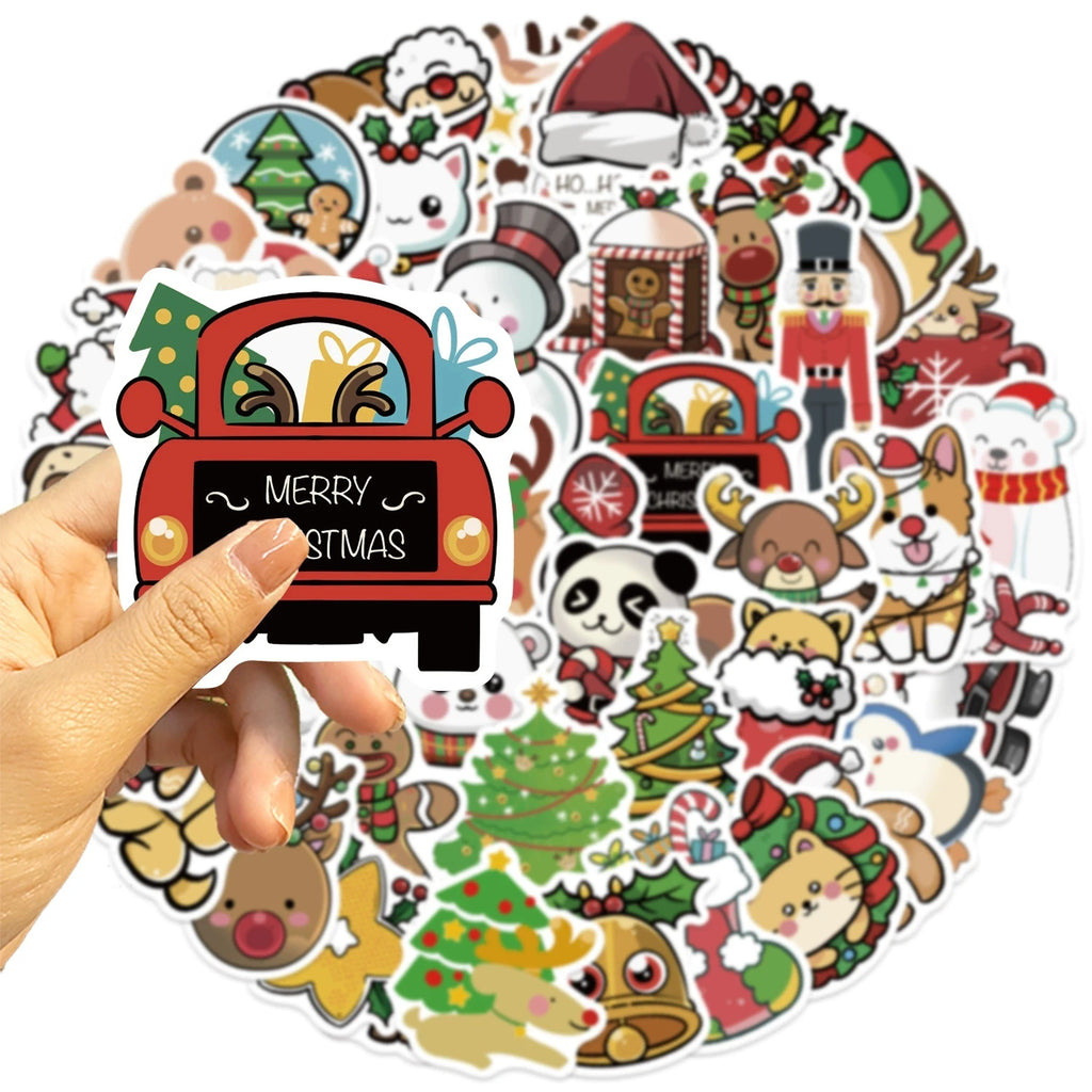 50/100PCS Cartoon Christmas Black Cat Graffiti Stickers Decorative Guitar Notebook Luggage DIY Waterproof