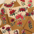 50PCS Retro Red Rose Series Decorative Fun PET Stickers Decorative Materials DIY Waterproof Tablet Computer Toy Stickers
