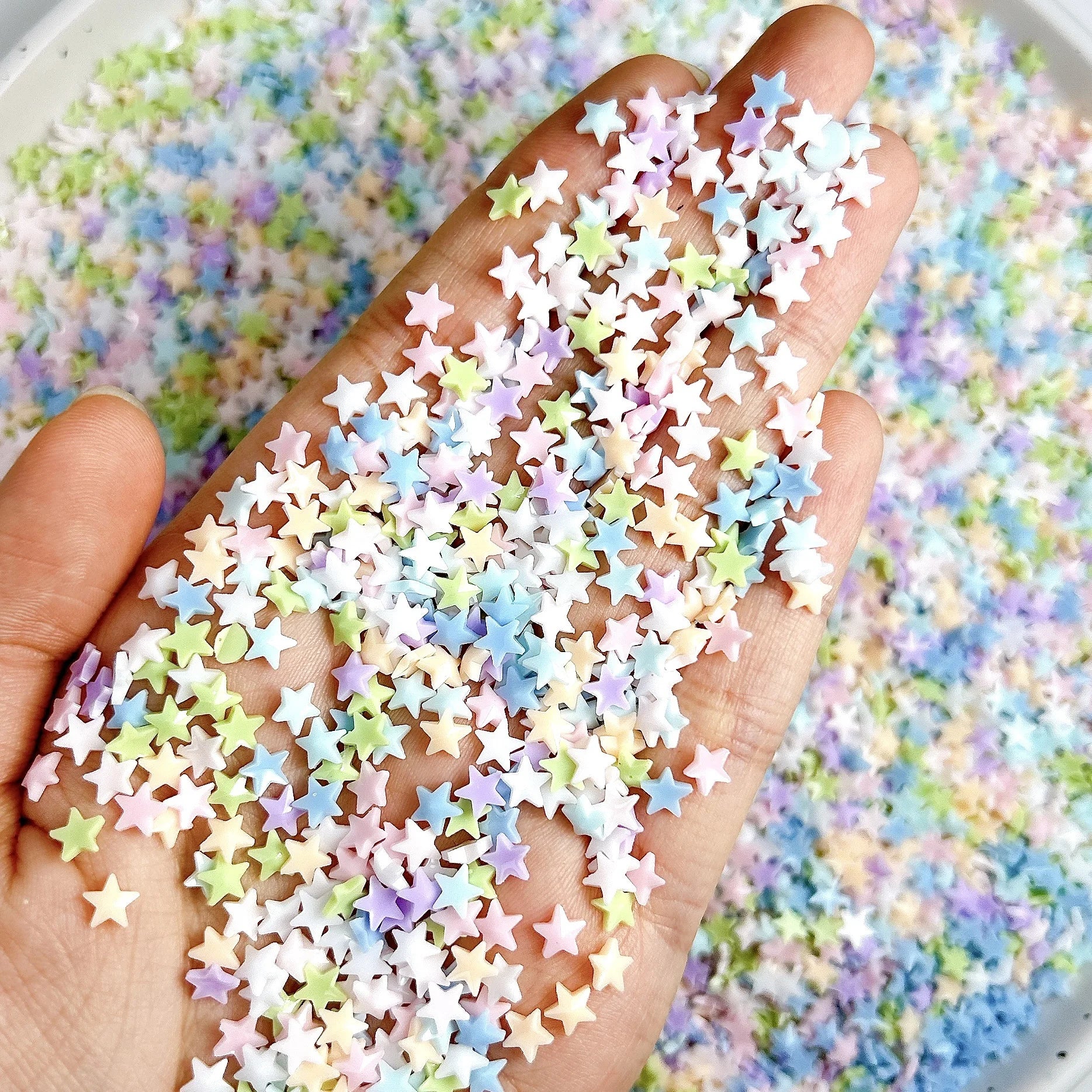 30pcs Sweet Mini Star Nail Charms Multi Colors Pentagram Resin Rhinestones Nail Art Decorations DIY Nail Art Accessory Materials