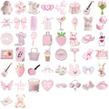 50PCS Cartoon Pink Gentle Aesthetic Stickers Decorative Guitar Notebook Luggage DIY Waterproof Stationery Stickers