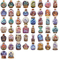 50/100PCS Transparent PET Cartoon Retro Mushroom Bottle Sticker Pack Waterproof Decorative Guitar Notebook Stickers