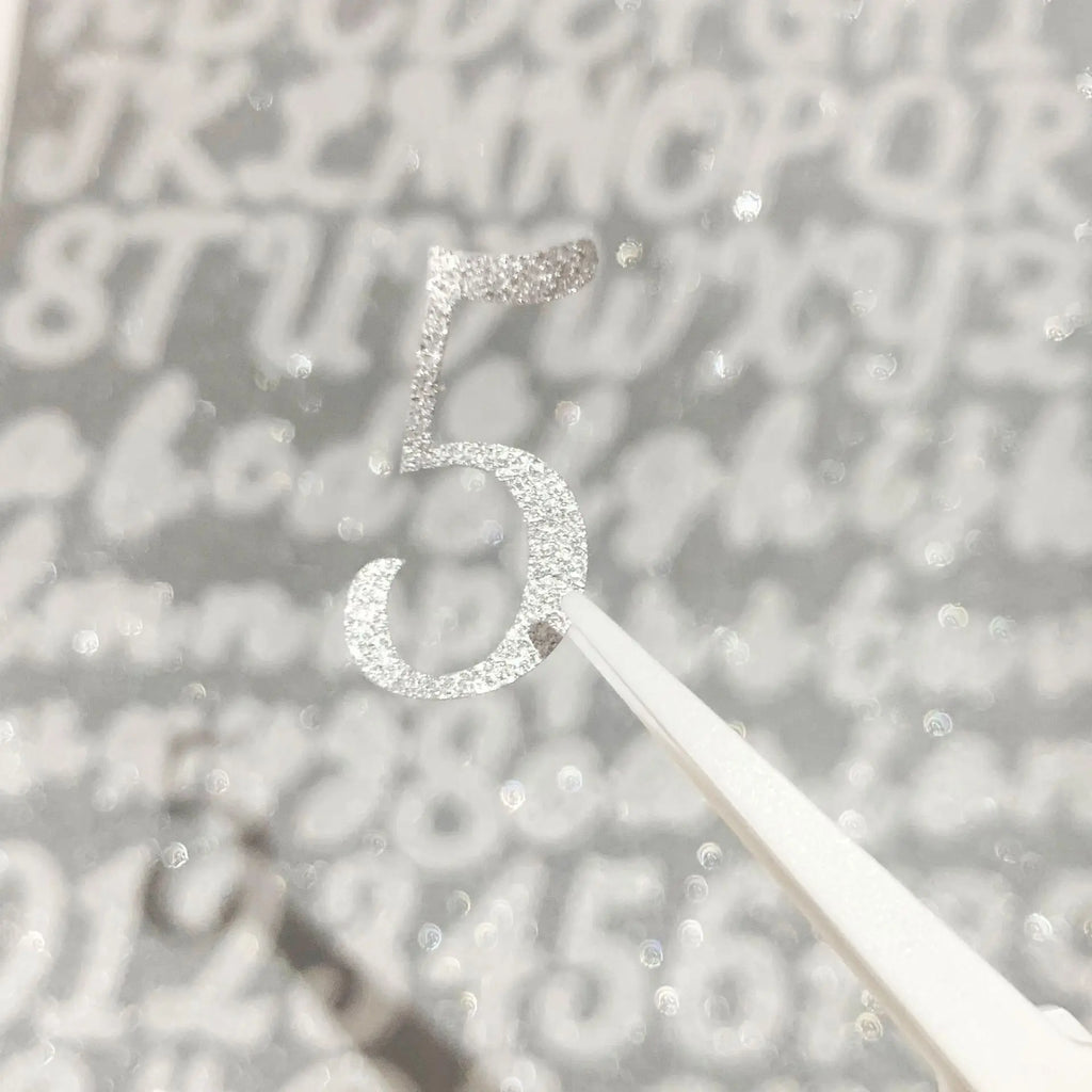 2PCS/PACK Letter Stickers Golden & Silver Digital Creative DIY Decoration Water Cup Stationery Notebook English Letter Stickers