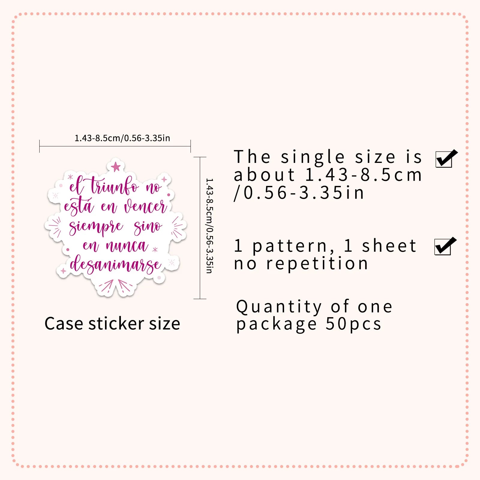 50/100PCS Inspirational Spanish Graffiti Stickers Text Phrases Decoration Phone Water Cup Stationery Notebook Stickers