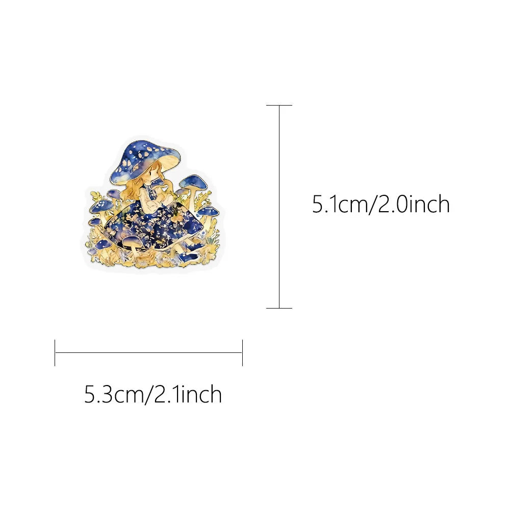 50-Pack Fairy Tale Princess PET Waterproof Plastic Stickers for DIY Phone Luggage Cup Stationery Notebook Decorative Decals