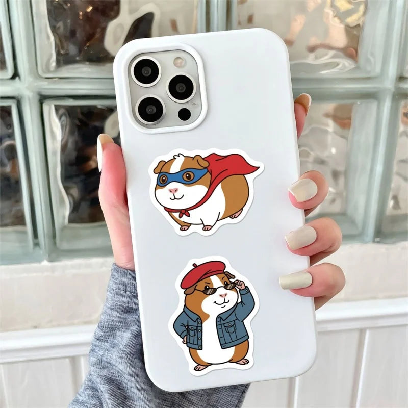 10/30/56PCS Cartoon Guinea Pig PVC Sticky Sticker Stationery DIY Children's Laptop Luggage Skateboard Decoration Scrapbooking
