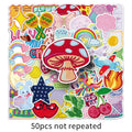 50Pcs Embroidery Cloth Art Cartoon Doodle Stickers Kawaii Kids Stationery Fun DIY Decals Phone Guitar Cup Notebook DIY Sticker