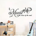 Music Is The Voice of the Soul" Vinyl Wall Decal - Waterproof, Self-Adhesive Music Festival Theme Sticker for Living Room & Bedr