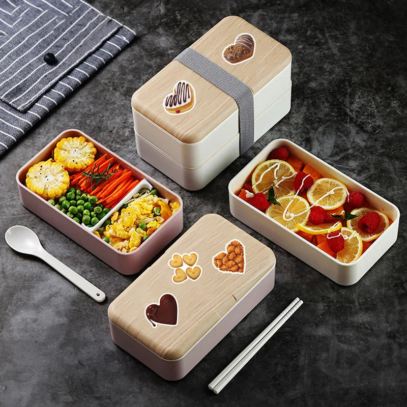 50-Pack Heart-Shaped Food Graffiti Stickers Personalized INS Style Valentine's Day Love Dessert Creative DIY Stickers