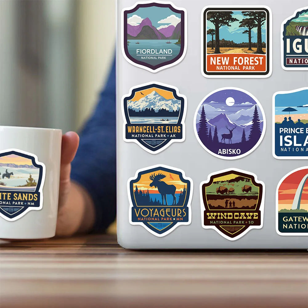 50/100PCS National Park Fun Stickers Handbook Tags Luggage Guitar Laptop Decoration Waterproof Stickers