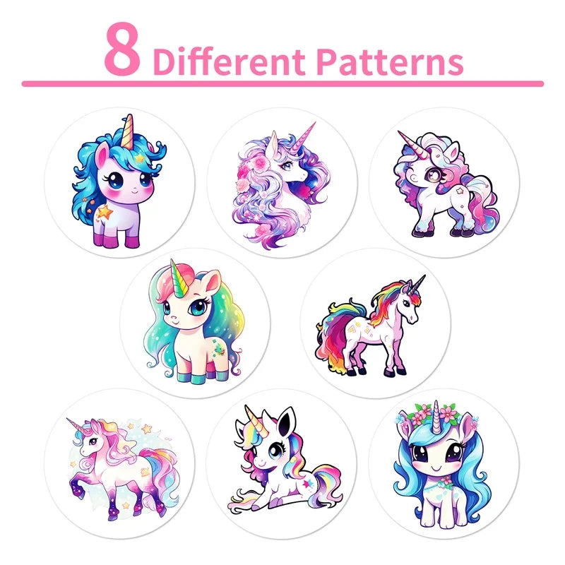 500PCS Kawaii Unicorn Sticky Paper Sticker Labels Thank You Sticker Sealing DIY Decoration Scrapbooking Stationery Supplies