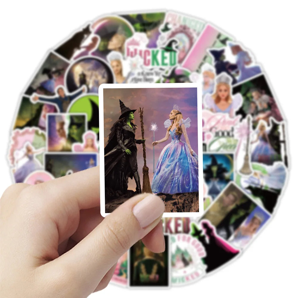 50-Pack Magic Witch Cartoon Graffiti Stickers Waterproof Decals for Phone Tablet Helmet Guitar Decoration Stationery Notebook
