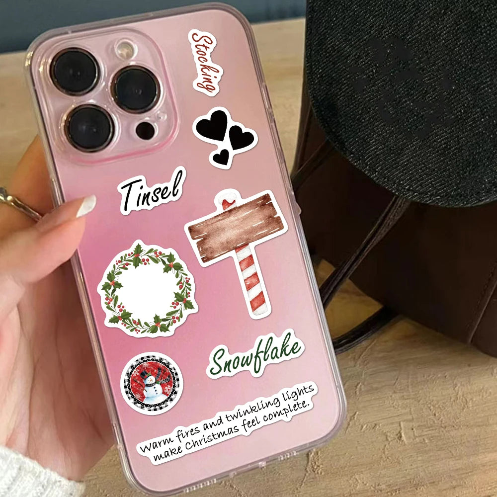 8PCS Cartoon Christmas Festival Gift Creative Decoration DIY Phone Case Luggage Tablet Party Toy Stickers