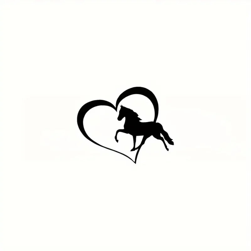 Horse And Heart Pattern Sticker, Waterproof And Vinyl Sticker Suitable For Cars, Laptops, Horse Farms, Skateboards