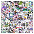 50/100 Pcs HD Holographic Funny Animal Quote Stickers DIY for Phone Notebook Lunch Box Helmet Bicycle Envelope No Trace Decals