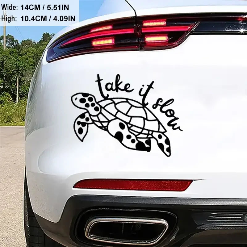 Take It Slow Turtle Car Sticker For Laptop Bottle Truck Phone Vehicle Paint Window Wall Cup Fishing Boat Skateboard Decals Autom