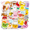 50PCS Cute Animal Encouragement Doodle Stickers, Notebook Stationery Phone Scooter Inspirational Phrase Decorative Art Sticker