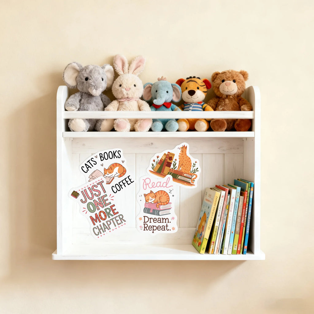 50/100 Pcs INS Style Cartoon Books Fresh Doodle Stickers for Cup Phone Notebook Guitar Bookshelf Stationery Box Bicycle Decals