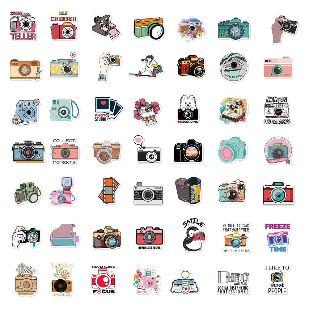 50PCS Cartoon Photographer Stickers Nostalgia Laptop Luggage Computer Graffiti Scrapbook Cool Scrapbook Phone Living Sticker