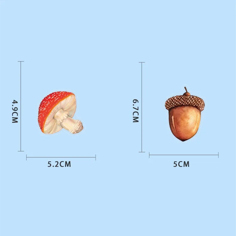 50/100Pcs Autumn Forest Animal & Plant Transparent Sticker School Stationery Decals Notebook Luggage Phone Fridge Stickers