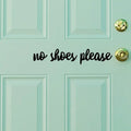 No Shoes Please Funny Home Decorative Stickers - Self-Adhesive Vinyl Door & Mirror Wall Decals with Cursive Lettering, Glossy Fi