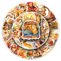 50/100PCS Golden Autumn Stickers Season Autumn Cartoon Autumn Yellow Fallen Leaf Waterproof Decorative Stickers