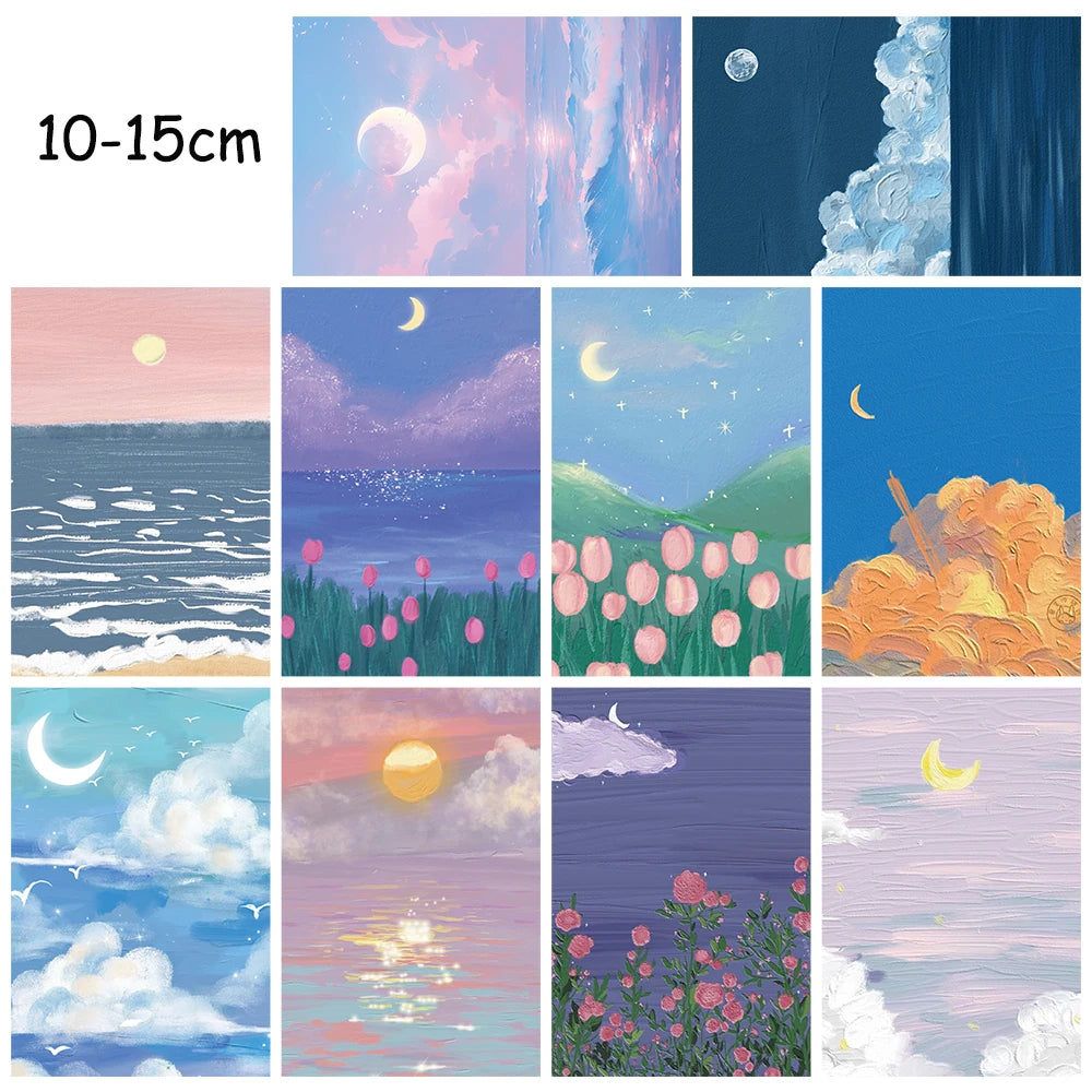 10PCS 10×15CM Retro Galaxy Space Posters Sticker Laptop Background Creative Wall Luggage Decoration Photography Painting