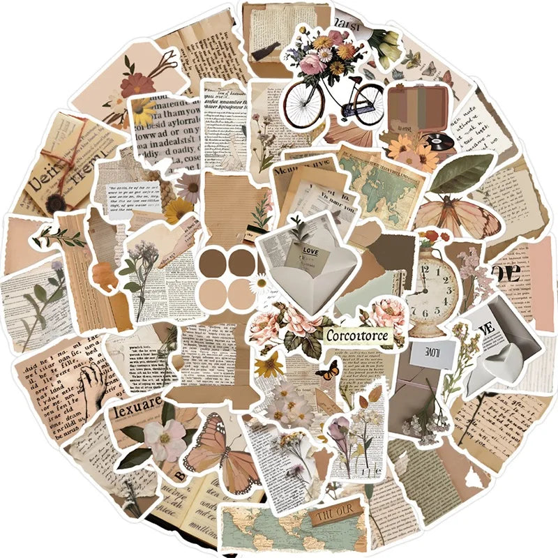 10/30/50PCS Copy Fragments PVC Sticker Aesthetic Children's Korean Stationery School Supplies Decoration Scrapbooking for Kids