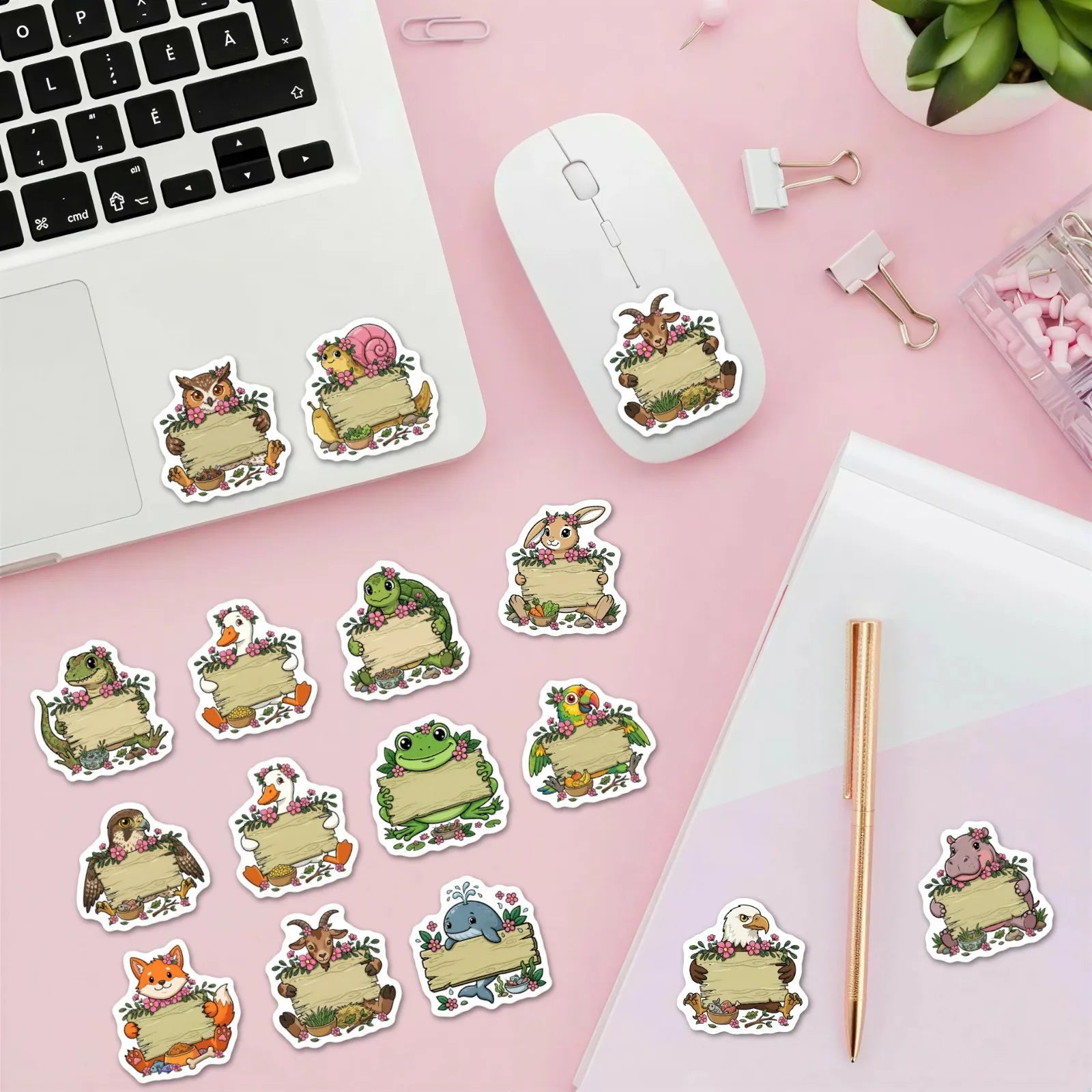 50/100Pcs HD Watercolor Forest Animal Stickers Thick Waterproof for Phone Thermos Skate Diary Stationery Box File Holder Deals