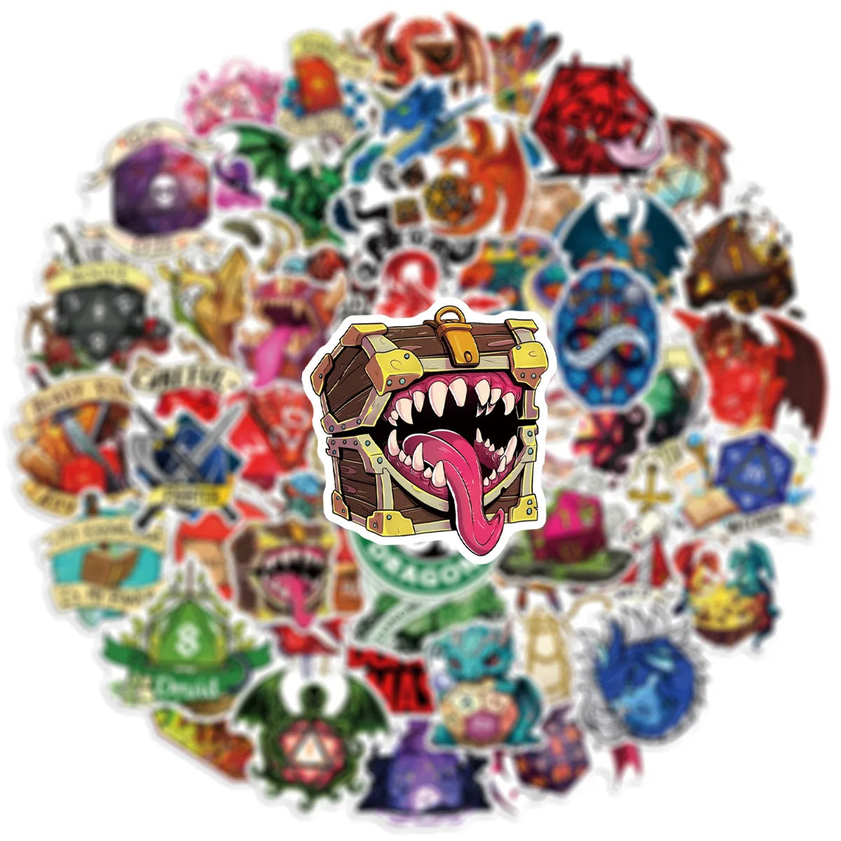50-Pack Cartoon Dinosaur Stickers Students Luggage Water Bottles Notebooks Car Decoration Waterproof Decals