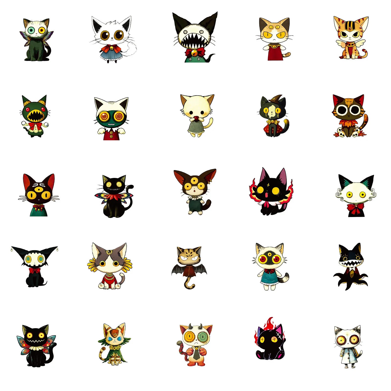 56/112 Pcs New Fun Cat Japanese Vintage Cartoon Stickers DIY for Tablet Skateboard Phone Desk Wall Fridge Fade Resistant Decals