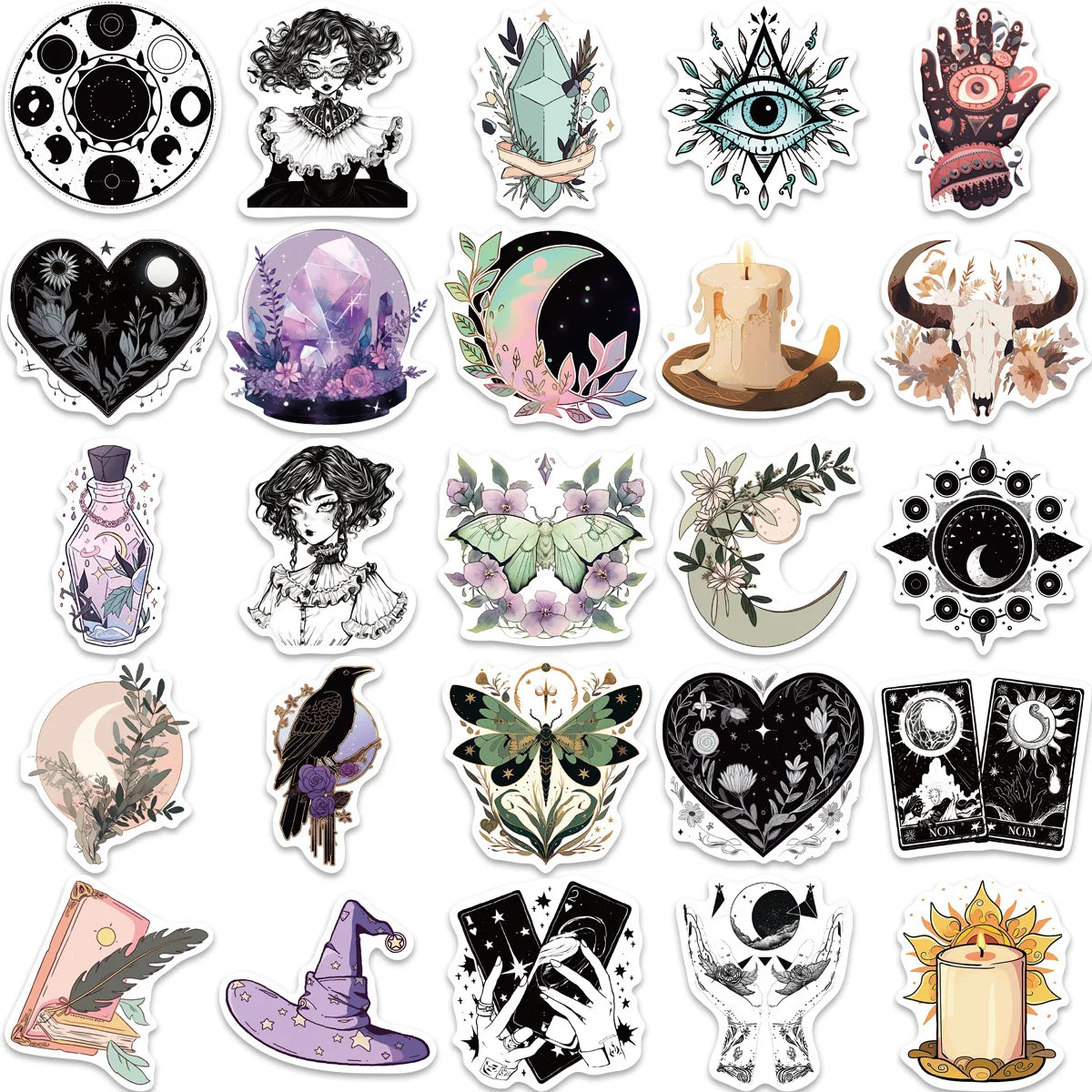 50/100PCS Halloween Magic Witch Graffiti Stickers Decorative Guitar Luggage DIY Creative Waterproof Stickers