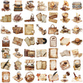 50/100PCS Transparent Retro Cafe Sticker Pack Waterproof Transparent PET Decorative Guitar Notebook Stationery Stickers