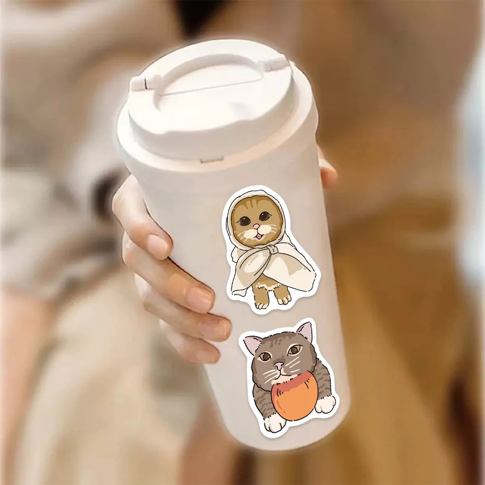 50PCS Cute and Fun Cat King Decorative Stickers DIY Luggage Notebook Water Cup Handmade Scrapbook Stickers