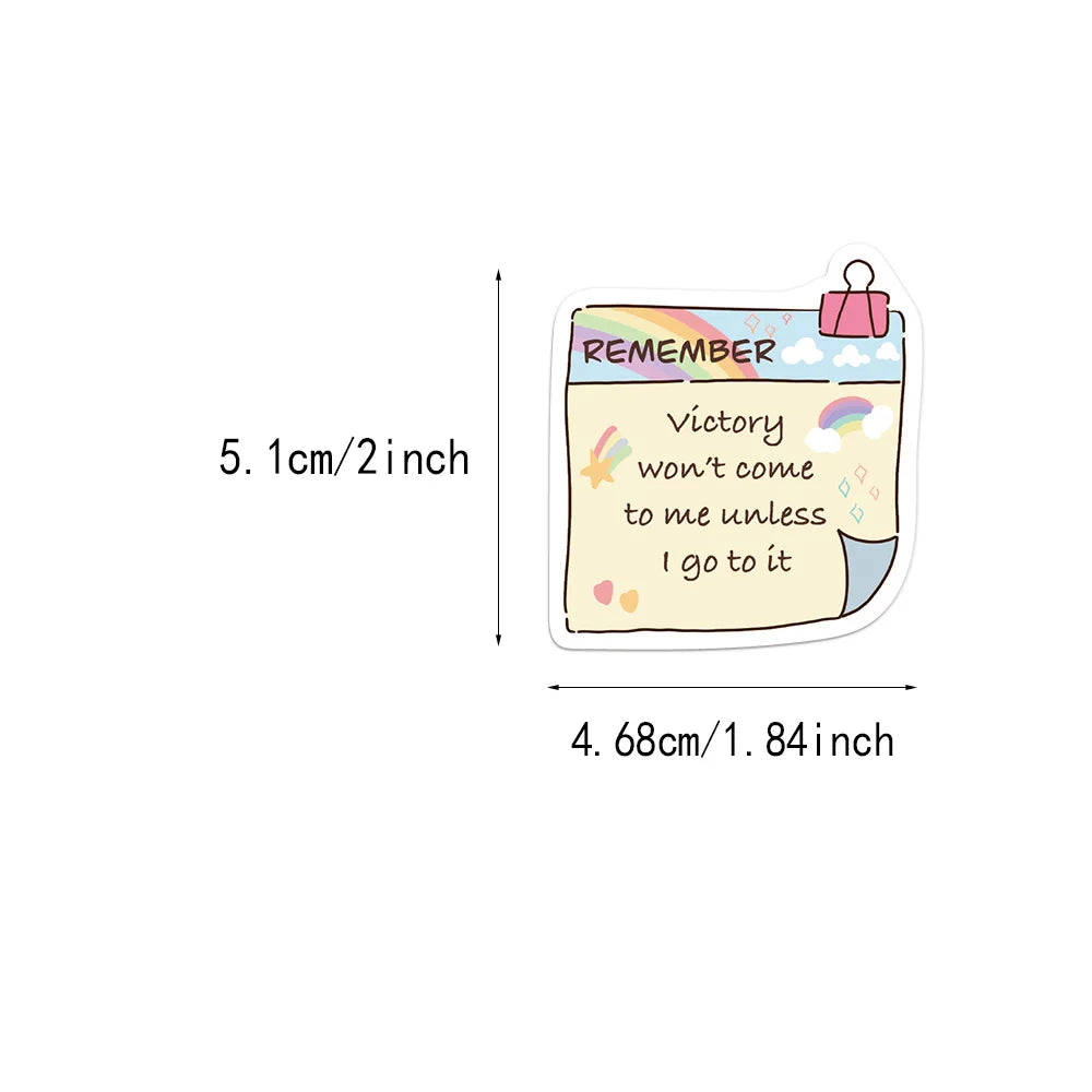 50PCS Inspirational English Short Sentences Fun Stickers DIY Manual Speaker Decoration Bags Notebooks Water Cup Labels Stickers