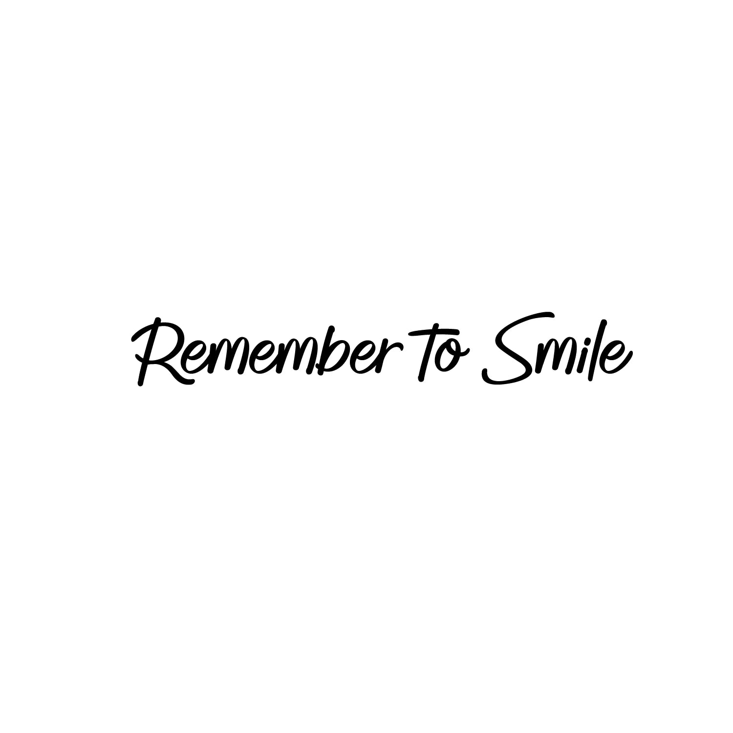 Remember to Smile - Black 2.5" x 17" Wall Art Decal Vinyl Sticker