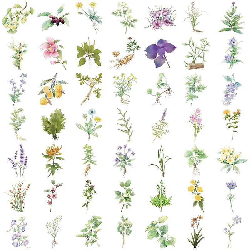 10/30/50PCS Kawaii INS Small Flower Sticky PVC Sticker Aesthetic Stationery DIY Decoration Scrapbooking Children's Supplies
