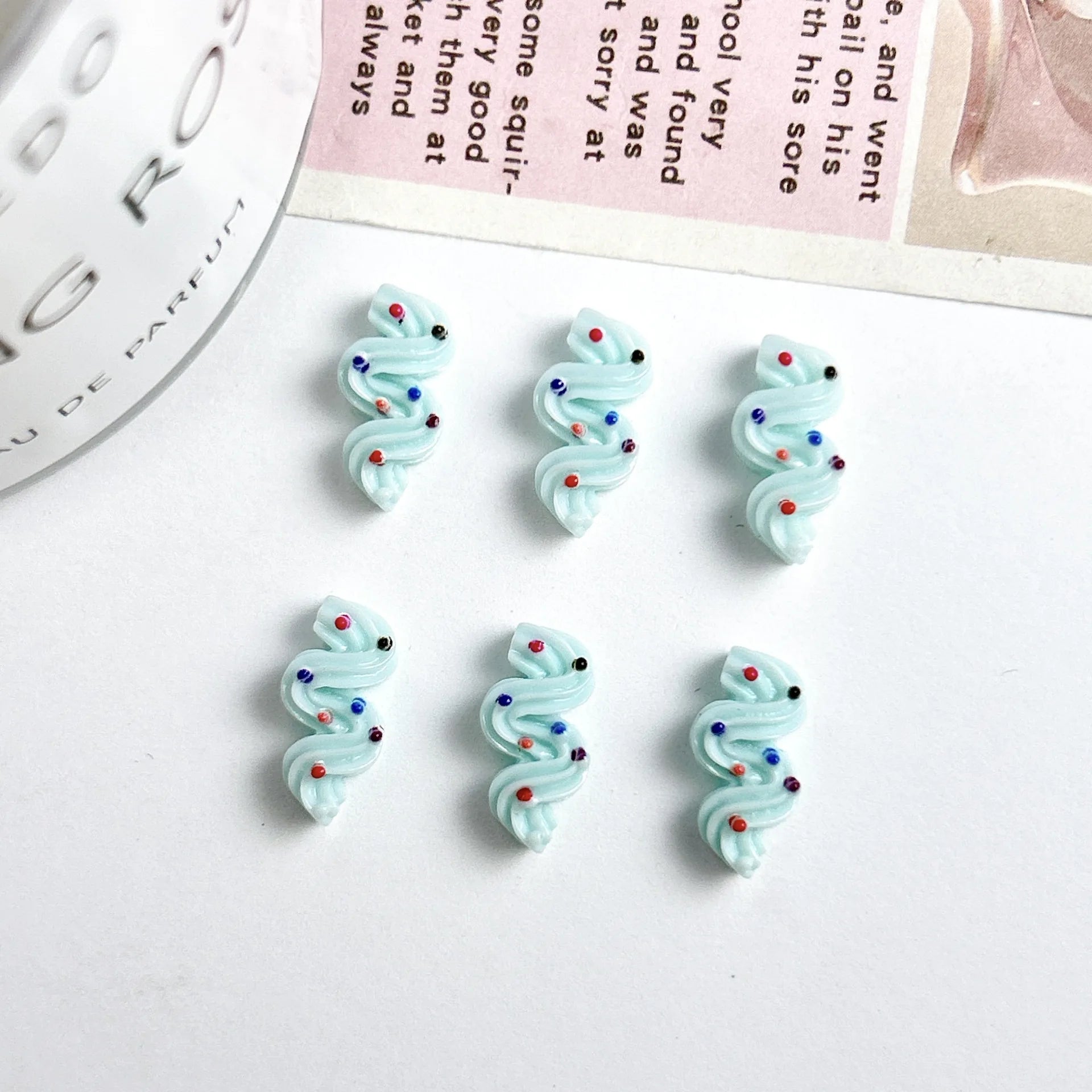 10pc Mini multi-color Cream Strips Nail Art Charms Sweet Resin Nail Rhinestone Decorations Kawaii Accessories DIY Manicure Tools