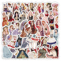 50 Pcs Princess Dress/Cartoon Ballet Animals Stickers Elegant Fashion Waterproof Decorative Stickers Decals