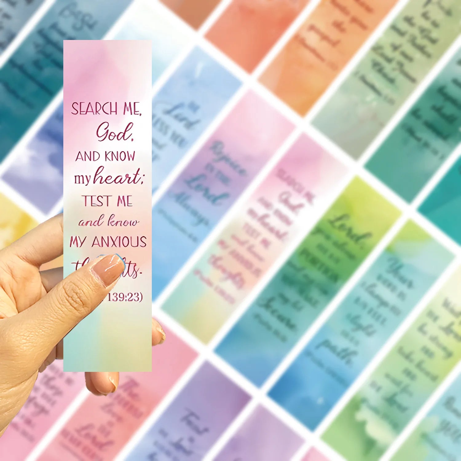 30 Pcs Watercolor Bible Bookmark Series Handheld Art Creative Materials ins Reading Paper DIY Bookmarks