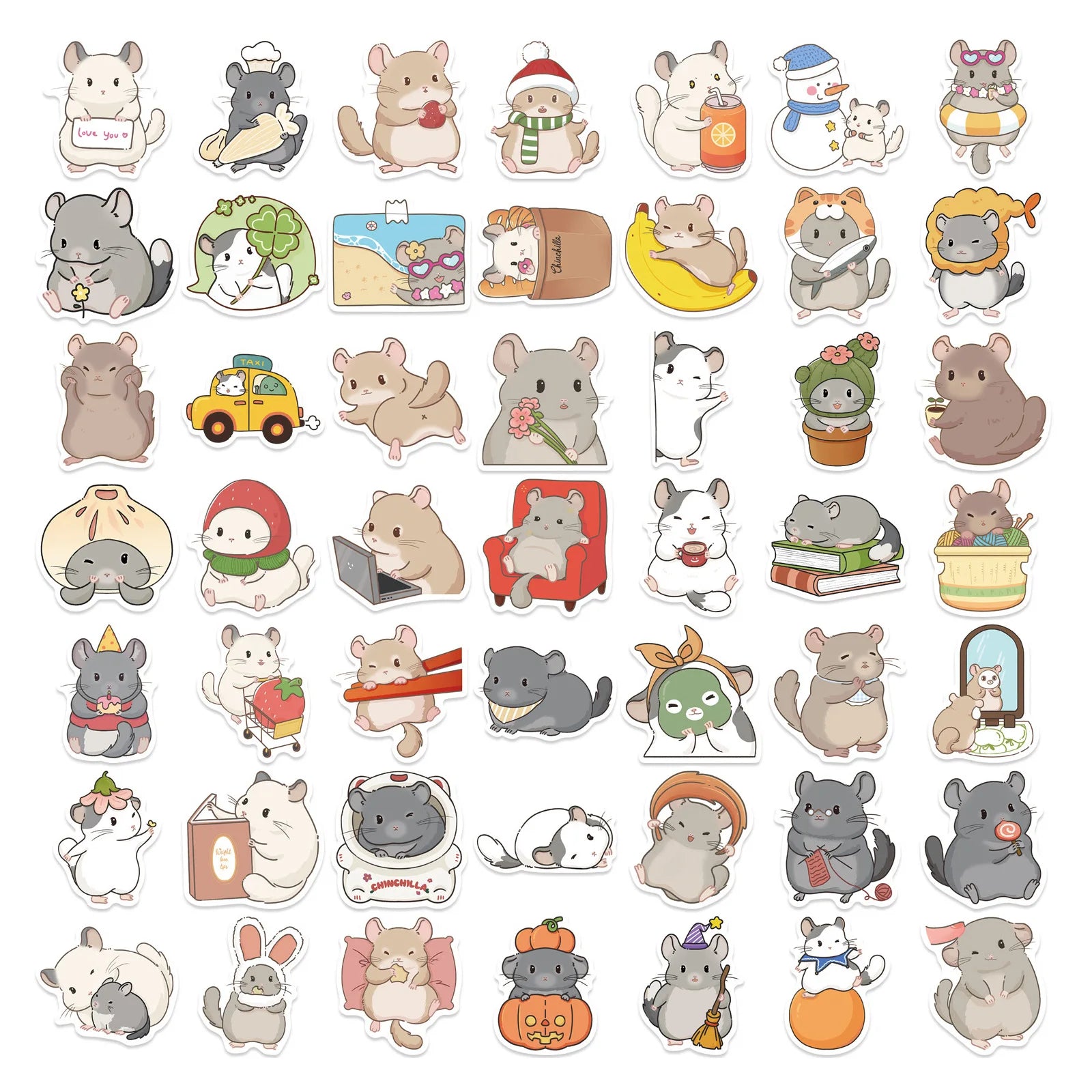 50/100PCS Adorable South American Cavy Graffiti Sticker Decals for Luggage & Laptop - Creative Gifts