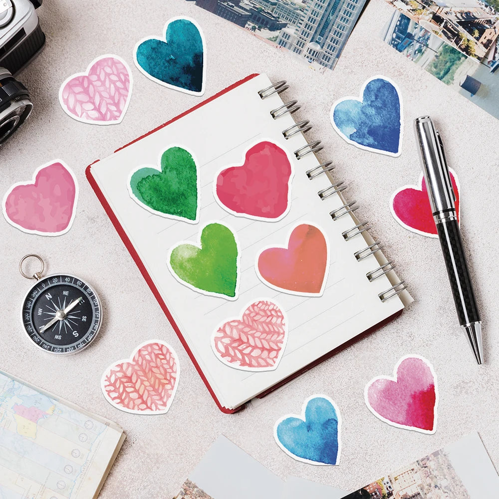 50PCS Cartoon Love Graffiti Stickers, Computer Luggage Waterproof Decoration Stickers, DIY Stickers